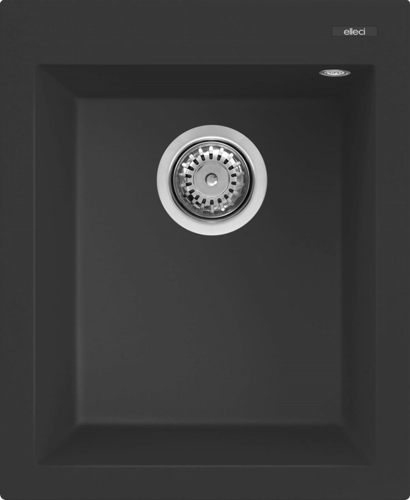 Elleci Quadra 100 zlewozmywak 1 komora wpuszczana w blat G40 czarny Granitek LGQ10040