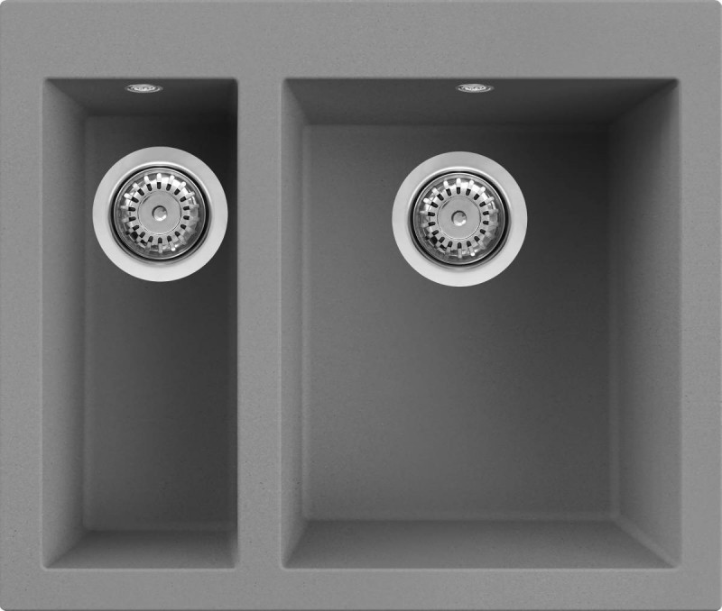 Elleci Quadra 150 zlewozmywak 1,5 komory wpuszczany w blat M73 Titanium Metaltek LMQ15073