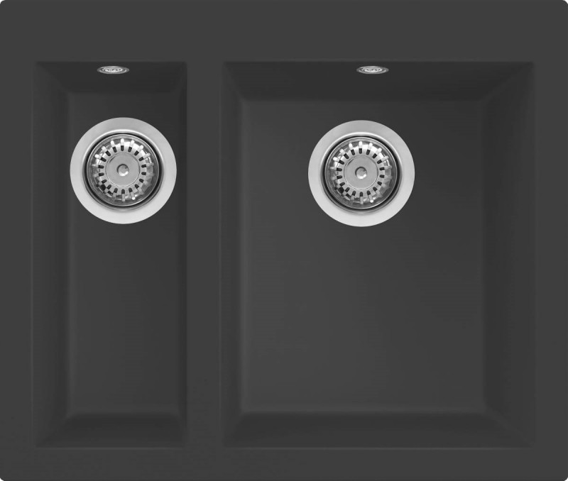 Elleci Quadra 150 zlewozmywak 1,5 komory wpuszczany w blat M70 Ghisa Metaltek LMQ15070