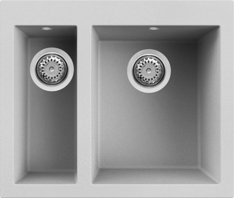 Elleci Quadra 150 zlewozmywak 1,5 komory wpuszczany w blat M79 Aluminium Metaltek LMQ15079