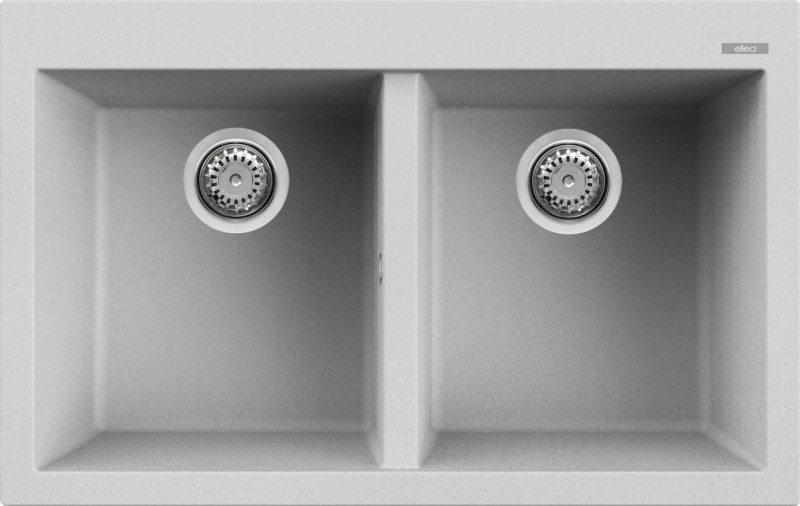 Elleci Quadra 350 zlewozmywak 2 komory wpuszczane M79 Aluminium Metaltek LMQ35079