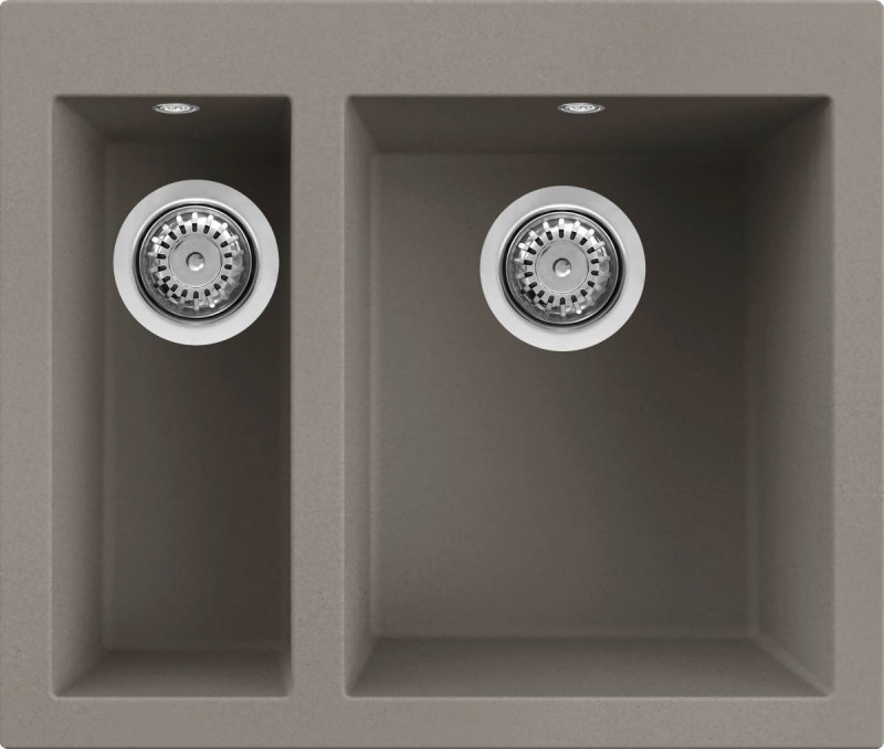 Elleci Quadra 150 zlewozmywak 1,5 komory wpuszczany w blat K93 gołębi szary KeratekPlus LKQ15093