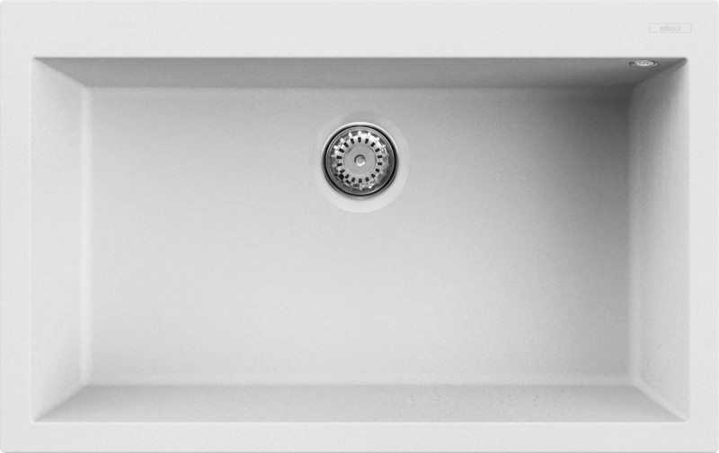 Elleci Quadra 130 zlewozmywak 1 komora wpuszczana w blat K96 biały KeratekPlus LKQ13096