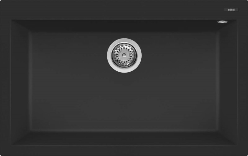 Elleci Quadra 130 zlewozmywak 1 komora wpuszczana w blat K86 czarny KeratekPlus LKQ13086