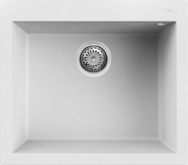 Elleci Quadra 105 zlewozmywak 1 komora wpuszczana w blat K96 biały KeratekPlus LKQ10596