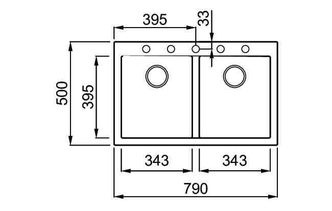 Elleci Quadra 350 zlewozmywak 2 komory wpuszczane G43 turkawka Granitek LGQ35043