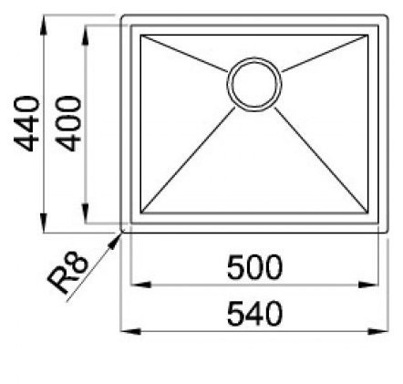 Elleci Square 500 zlewozmywak 1 komora wpuszczana stal satyna LIQ500SAC