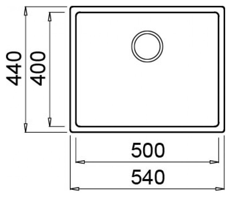 Elleci Square 500 R14 zlewozmywak 1 komora wpuszczana stal satyna LIQ500SAC14