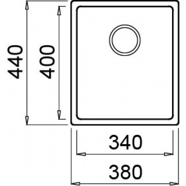 Elleci Square 340 R14 zlewozmywak 1 komora wpuszczana stal satyna LIQ340SAC14