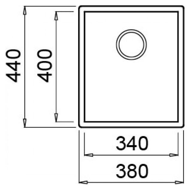 Elleci Square 340 zlewozmywak 1 komora podwieszana stal satyna LIQ340SACUN