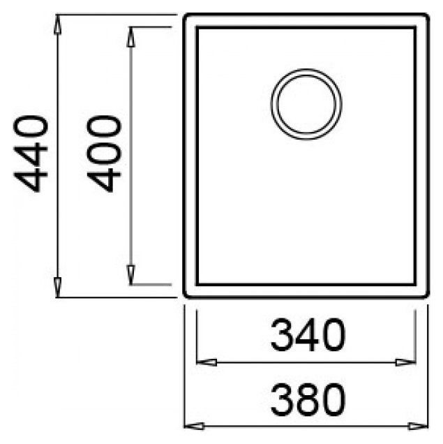 Elleci Square 340 zlewozmywak 1 komora wpuszczana stal satyna LIQ340SAC