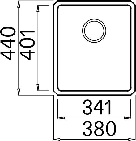Elleci Space 340 R15 zlewozmywak 1 komora podwieszana stal satyna LIC340SACPUN15