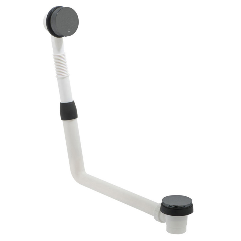 Vado odpływ wannowy z korkiem click-clack i przelewem czarny szczotkowany IND-71389/RO-BLK