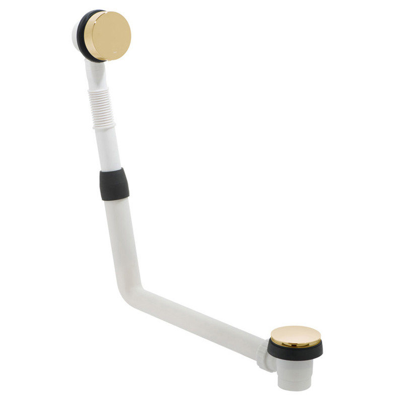 Vado odpływ wannowy z korkiem click-clack i przelewem złoty polerowany IND-71389/RO-BG