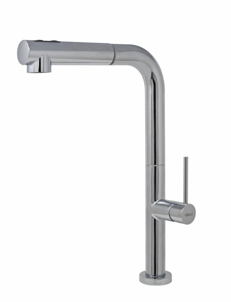 Elleci Flux bateria kuchenna zlewozmywakowa z wyciąganą wylewką chrom MIKFLUCR