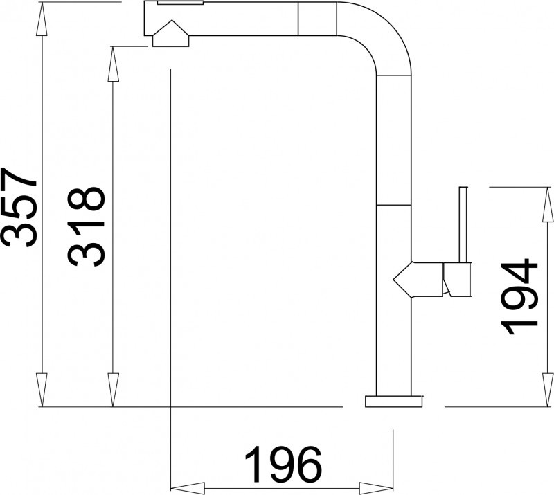 Elleci Flux bateria kuchenna zlewozmywakowa z wyciąganą wylewką czarny MOKFLUBK