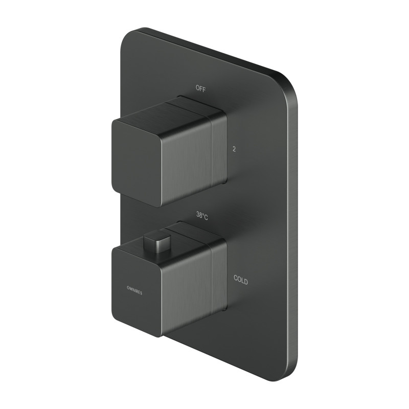 Omnires Parma termostatyczna bateria wannowo-prysznicowa podtynkowa grafit PM7436GR