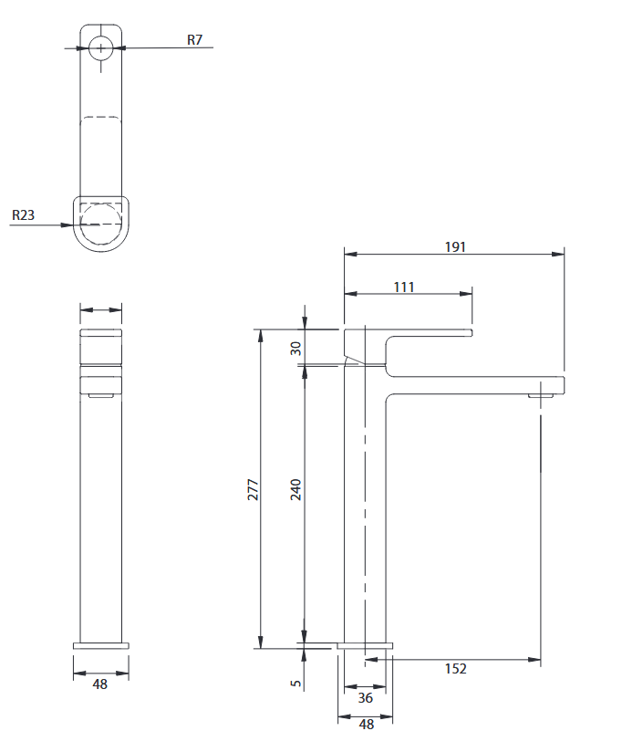 Omnires Baretti bateria umywalkowa wysoka czarny mat BA7812BL