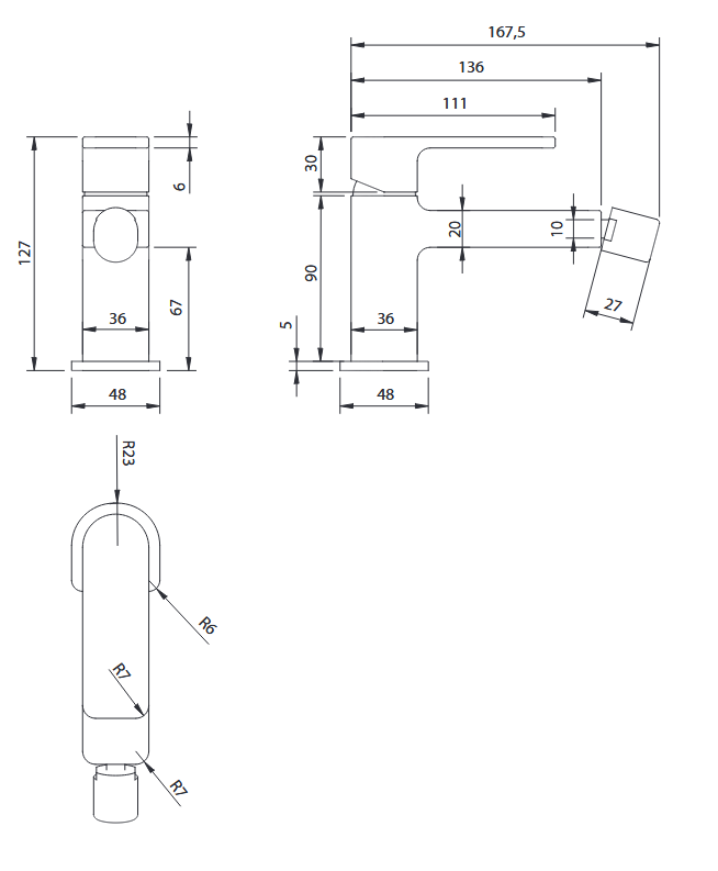 Omnires Baretti bateria bidetowa czarny mat BA7820BL