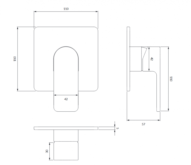 Omnires Baretti bateria prysznicowa podtynkowa czarny mat BA7845BL
