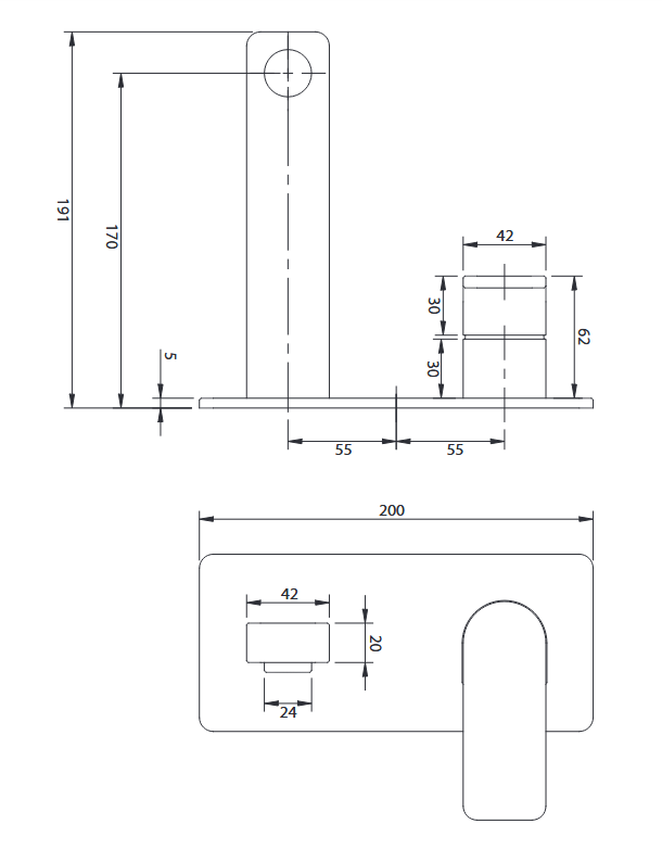 Omnires Baretti bateria umywalkowa podtynkowa chrom BA7815CR
