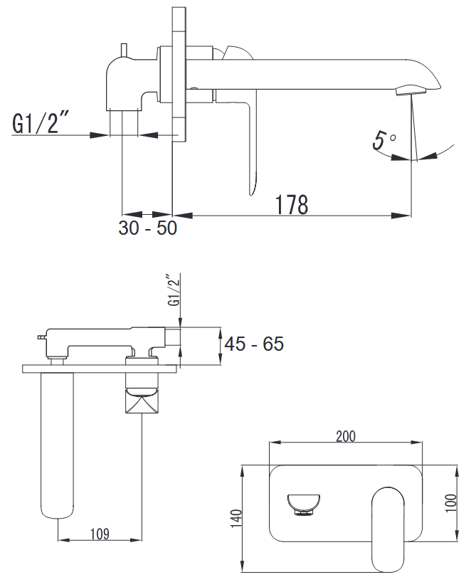 Omnires Sacramento bateria umywalkowa podtynkowa chrom SC2315CR