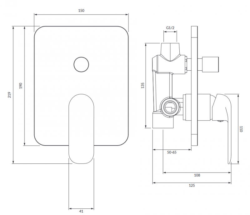 Omnires Sacramento bateria wannowo-prysznicowa podtynkowa chrom SC2335XCR