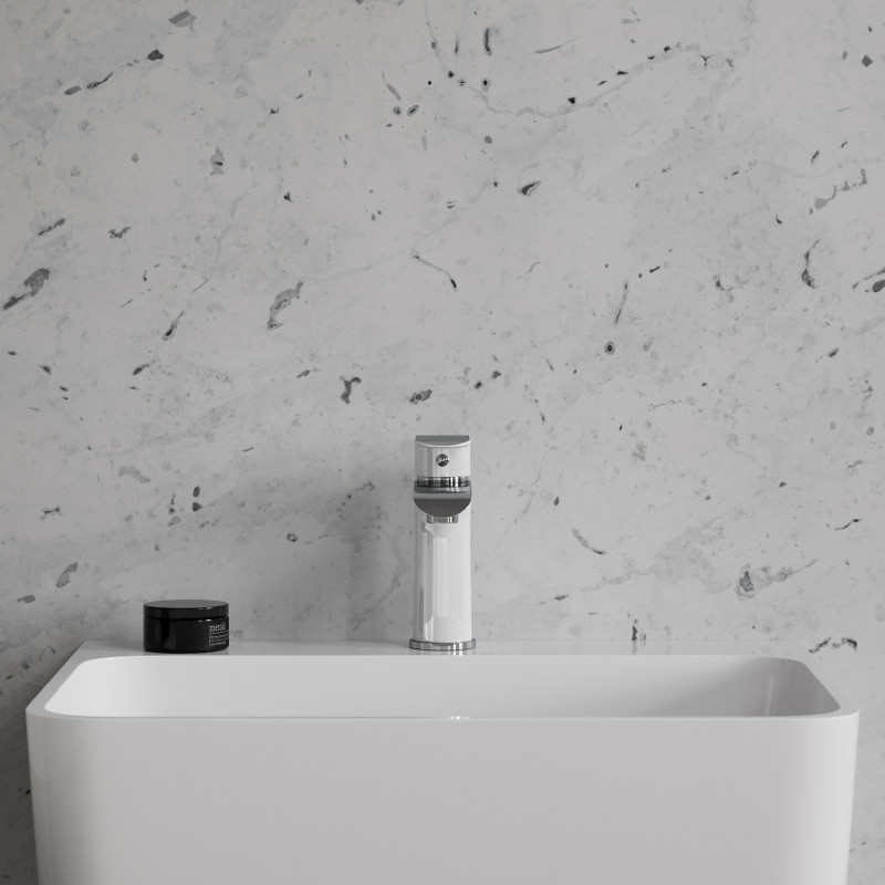 Omnires Sacramento bateria umywalkowa stojąca chrom/biały SC2310CRB