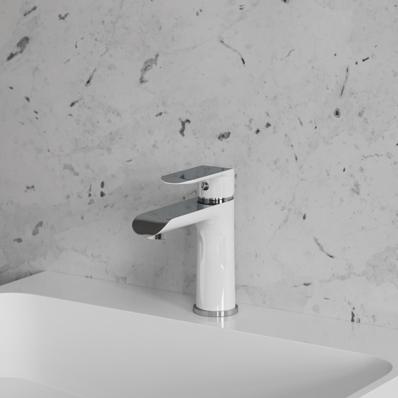 Omnires Sacramento bateria umywalkowa stojąca chrom/biały SC2310CRB