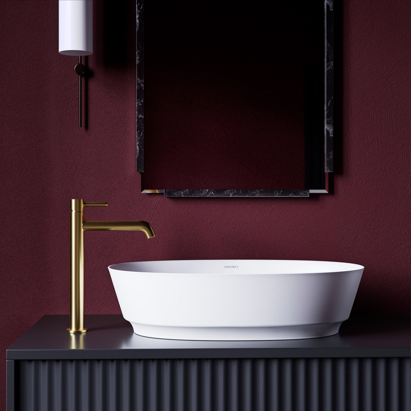 Omnires Neo M+ umywalka nablatowa 60X36 cm Marble+ biały mat NEOUNBM