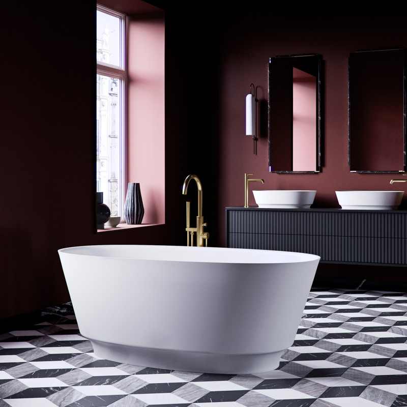 Omnires Neo M+ wanna wolnostojąca 158x72 cm Marble+ biały połysk NEO158WWBP