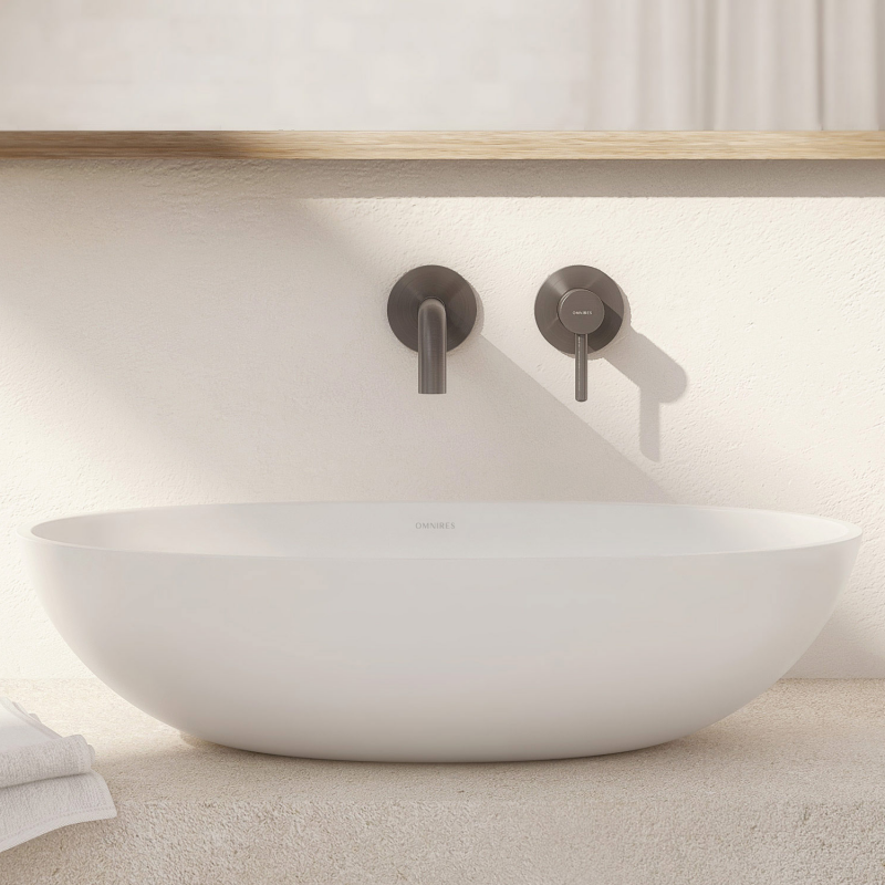 Omnires Shell M+ umywalka nablatowa 60X35 cm biały mat SHELLUNBM
