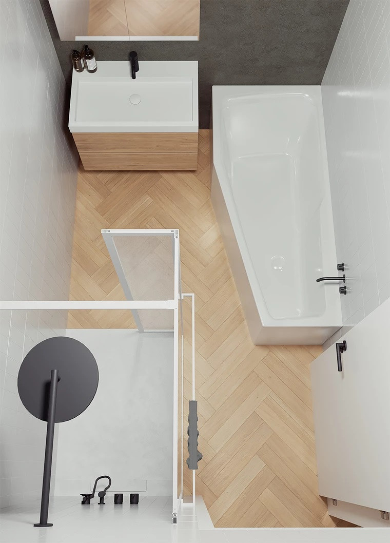 Riho Rethink Space wanna asymetryczna 160x75 prawa z syfonem biały połysk BR13005