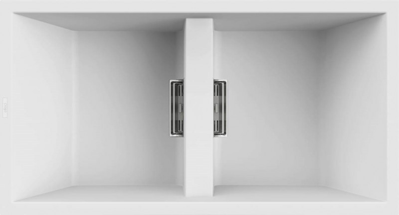 Elleci Dogma 100 Slim zlewozmywak 2 komory wpuszczane w blat K96 biały KeratekPlus EKD1009696MSLM