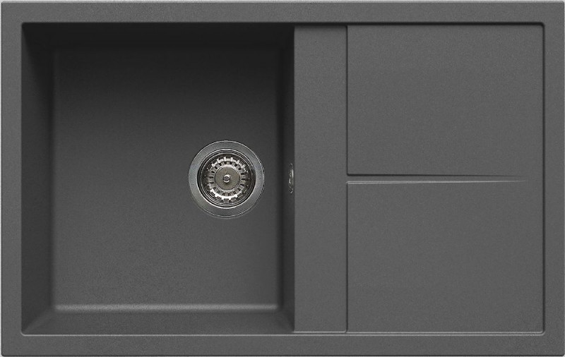 Elleci Unico 300 zlewozmywak 1 komora z ociekaczem wpuszczana w blat K99 ciemnoszary KeratekPlus LKU30099