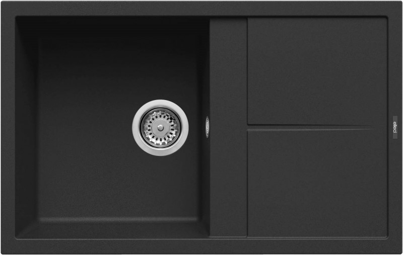 Elleci Unico 300 zlewozmywak 1 komora z ociekaczem wpuszczana w blat K86 czarny KeratekPlus LKU30086