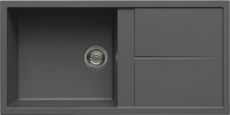 Elleci Unico 480 zlewozmywak 1 komora z ociekaczem wpuszczana w blat K99 ciemnoszary KeratekPlus LKU48099