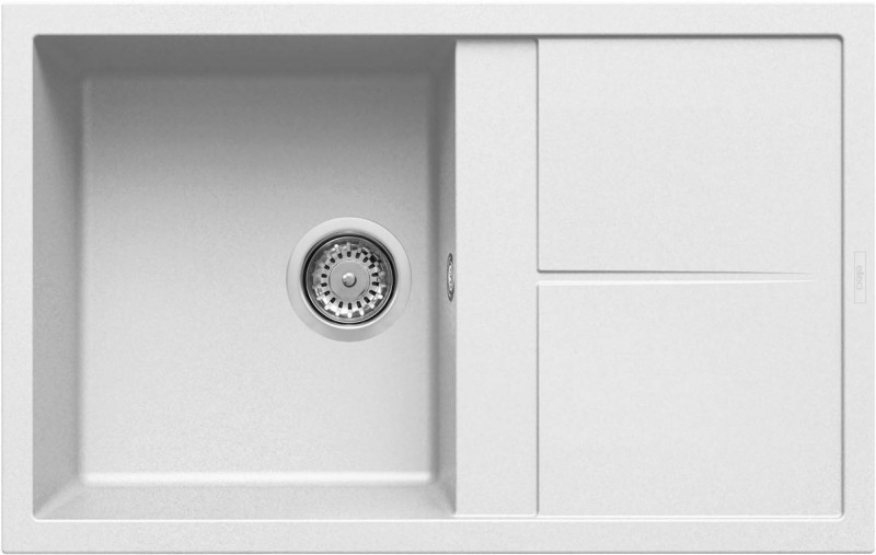 Elleci Unico 300 zlewozmywak 1 komora z ociekaczem wpuszczana w blat K96 biały KeratekPlus LKU30096