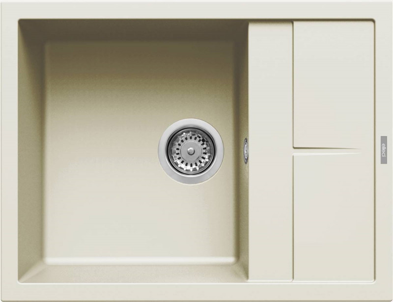 Elleci Unico 125  zlewozmywak 1 komora z ociekaczem wpuszczana w blat G62 biały antyczny Granitek LGU12562