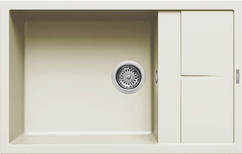 Elleci Unico 310 zlewozmywak 1 komora z ociekaczem wpuszczana w blat G62 biały antyczny Granitek LGU31062