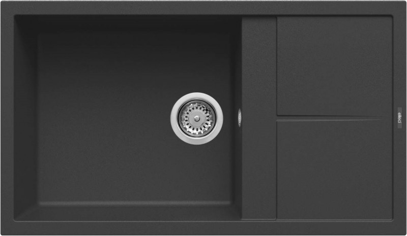 Elleci Unico 410 zlewozmywak 1 komora z ociekaczem wpuszczana w blat G40 czarny Granitek LGU41040