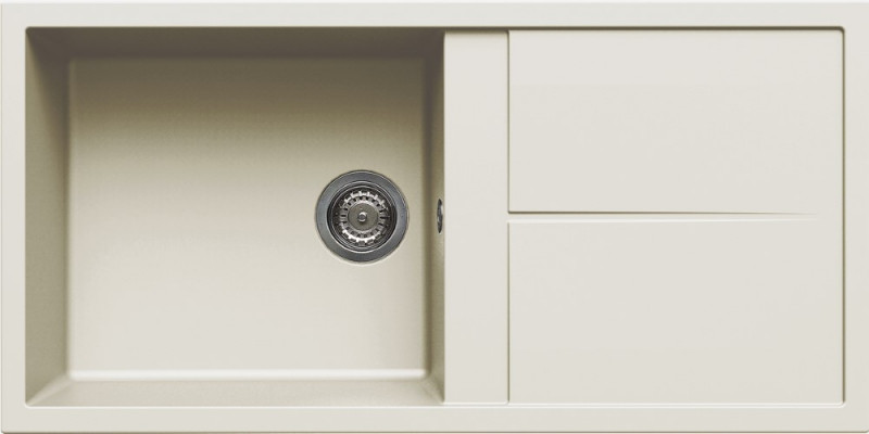 Elleci Unico 480 zlewozmywak 1 komora z ociekaczem wpuszczana w blat G62 biały antyczny Granitek LGU48062