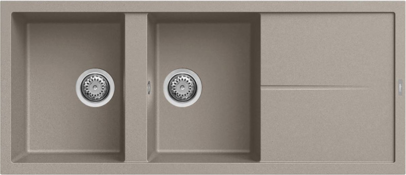 Elleci Unico 500 zlewozmywak 2 komory z ociekaczem wpuszczana w blat G43 tortora Granitek LGU50043