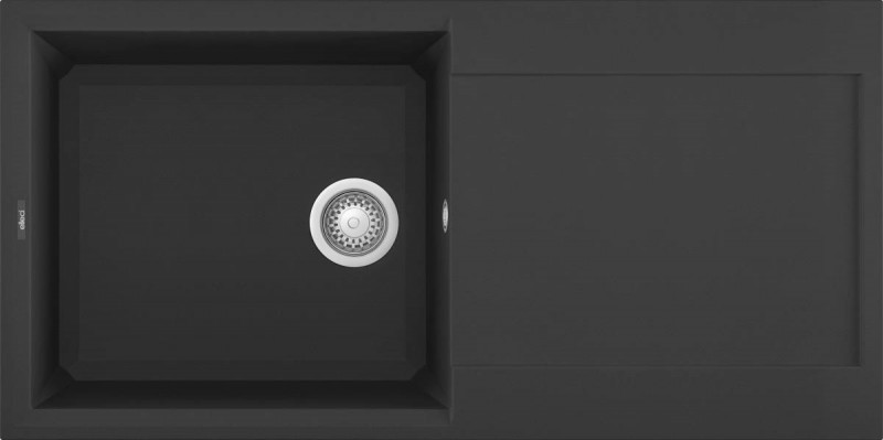 Elleci Easy 480 zlewozmywak 1 komora z ociekaczem wpuszczany w blat G40 czarny Granitek LGY48040