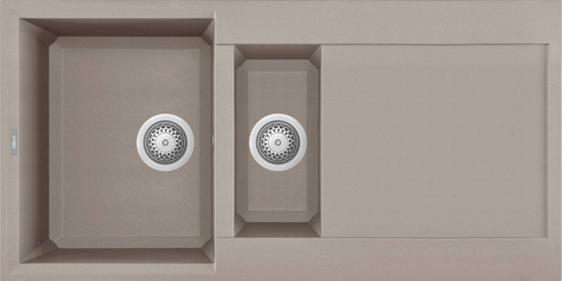 Elleci Easy 475 zlewozmywak 1,5 komory z ociekaczem wpuszczany w blat G43 tortora Granitek LGY47543