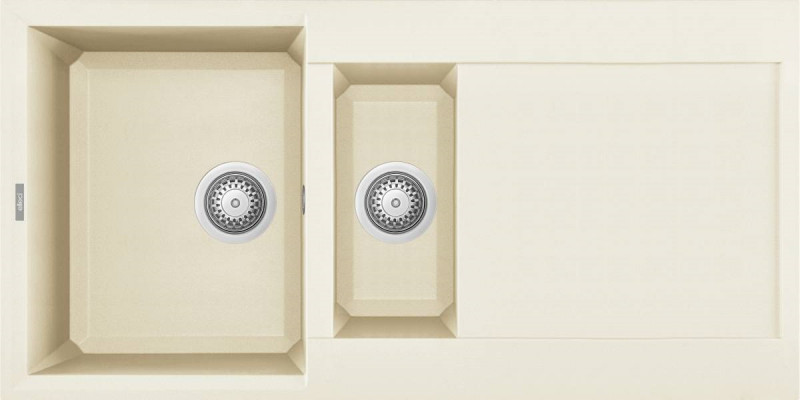 Elleci Easy 475 zlewozmywak 1,5 komory z ociekaczem wpuszczany w blat G62 biały antyczny Granitek LGY47562