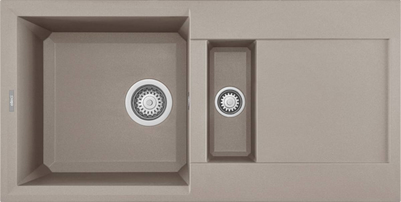 Elleci Easy 425 zlewozmywak 1,5 komory z ociekaczem wpuszczany w blat G43 tortora Granitek LGY42543