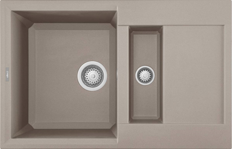 Elleci Easy 325 zlewozmywak 1,5 komory z ociekaczem wpuszczany w blat G43 tortora Granitek LGY32543