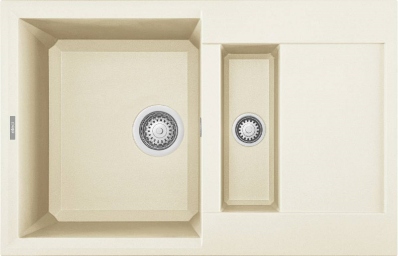 Elleci Easy 325 zlewozmywak 1,5 komory z ociekaczem wpuszczany w blat G62 biały antyczny Granitek LGY32562