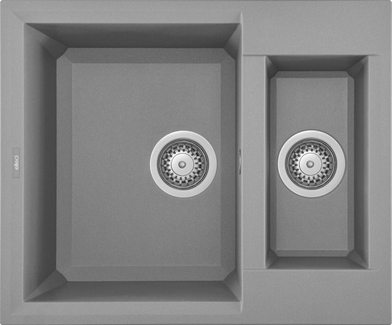 Elleci Easy 150 zlewozmywak 1,5 komory bez ociekacza wpuszczany w blat G48 cement Granitek LGY15048